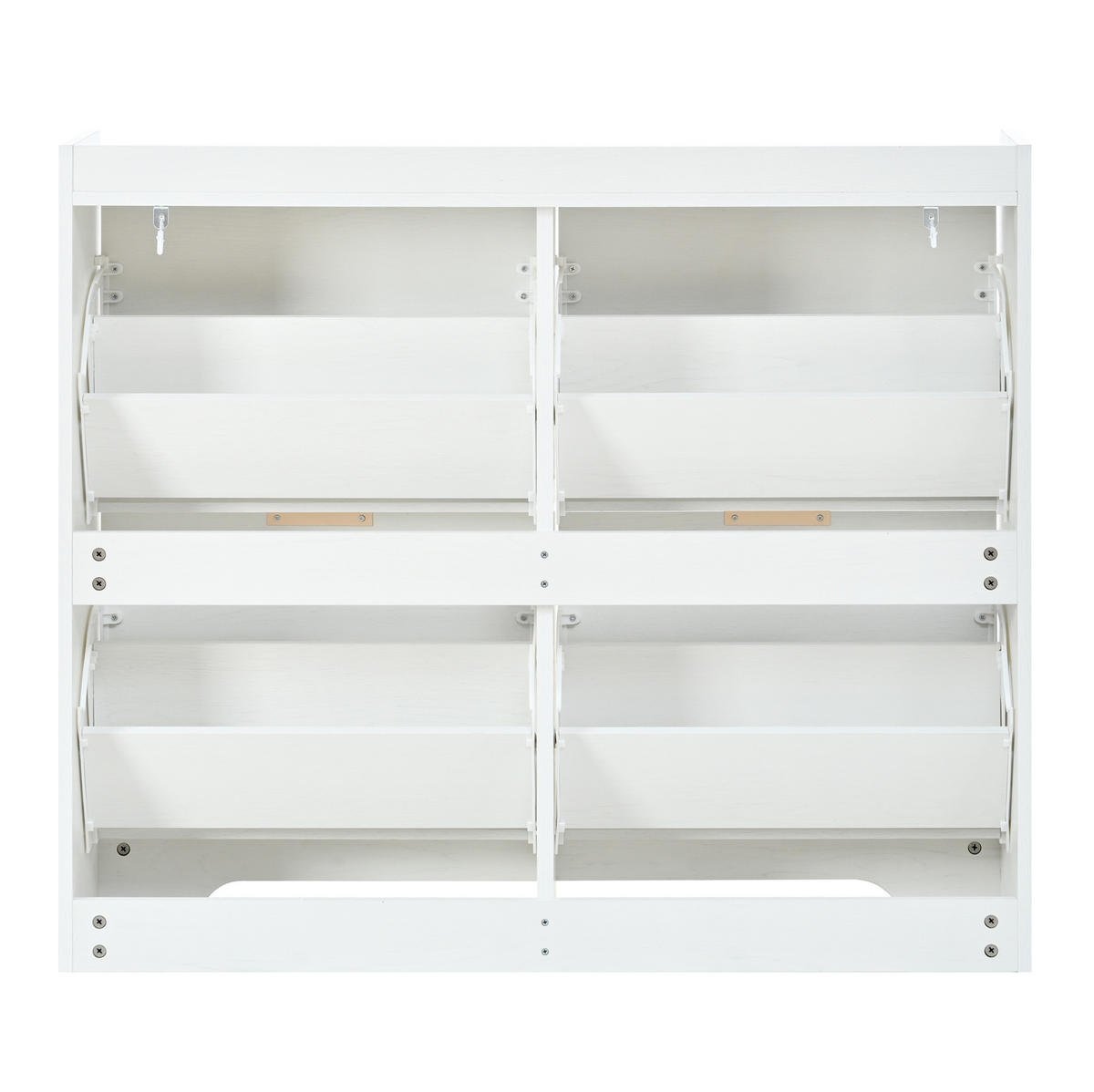 SCHUHSCHRANK mit 4 Klappfächern 105 x 24 x 90 cm Weiß - Weiß, Holz (24/90/105cm) - Beauniv