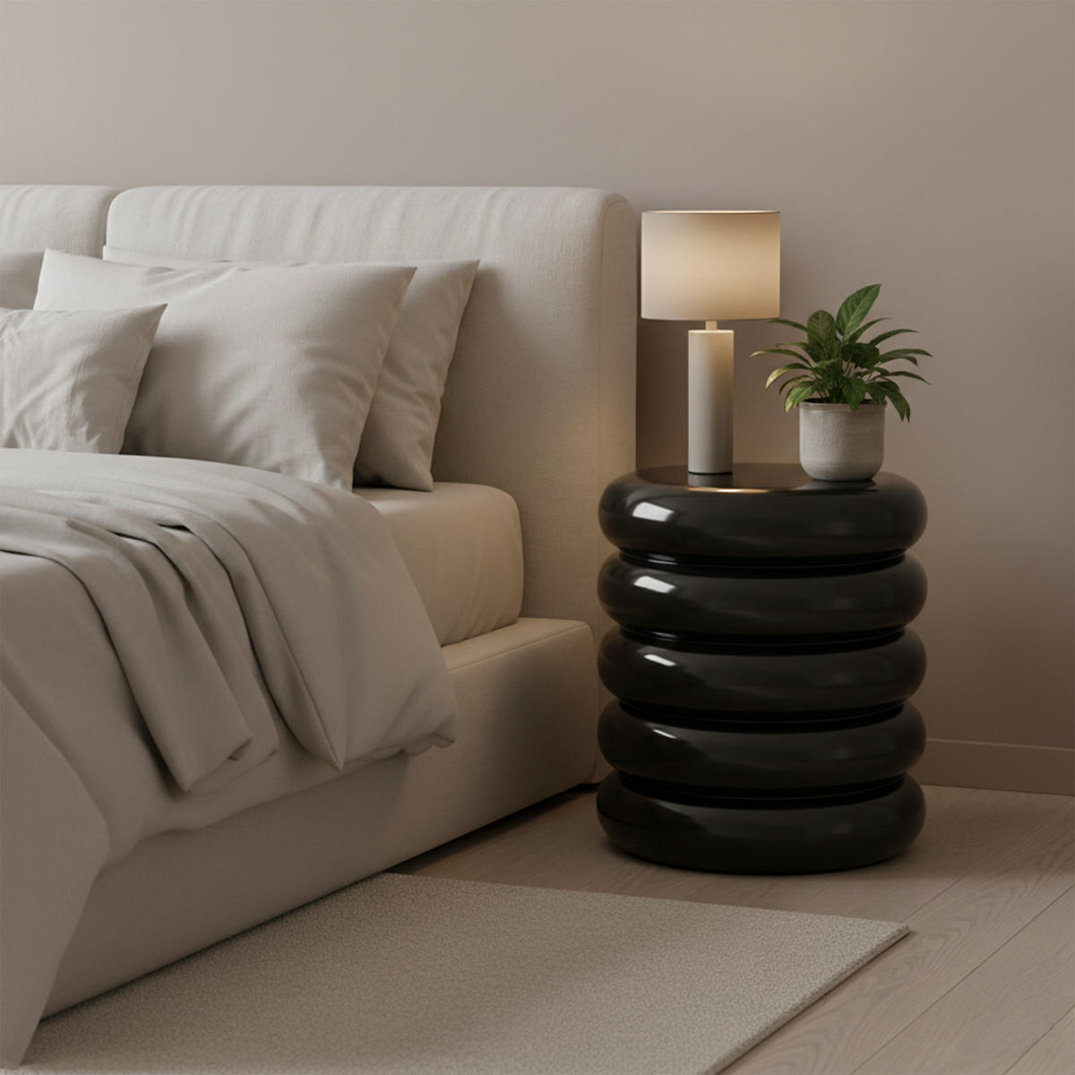 STRANSKA miza - črna, kovina (31/31/45cm) - Relaxdays