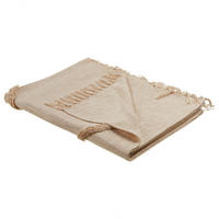 DECKE Helles Beige Jaunpur 130/180 cm - Beige, Naturmaterialien/Textil (130/180cm) - Beliani