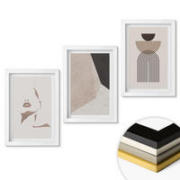 WANDBILDER 3er-Set - 20x30 cm Weißer Rahmen - Abstrakte Gesichtsformen - Weiß, Kunststoff (20/30cm) - ArtPrintCave