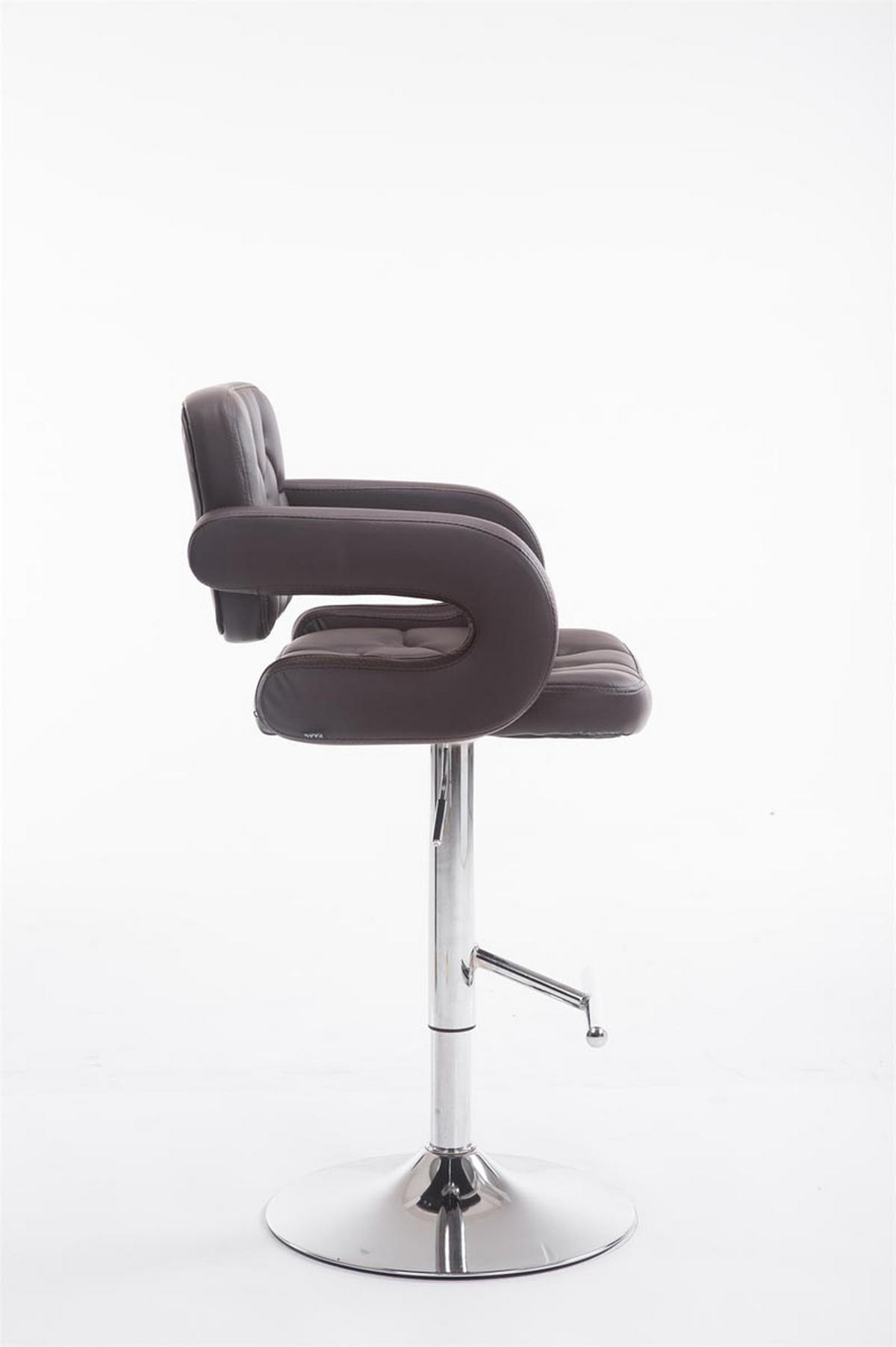 BARHOCKER Dubai, Gestell Metall in Chromoptik, Kunstleder Braun - Chromfarben/Braun, Kunststoff/Textil (52/100/55cm) - TPFLiving