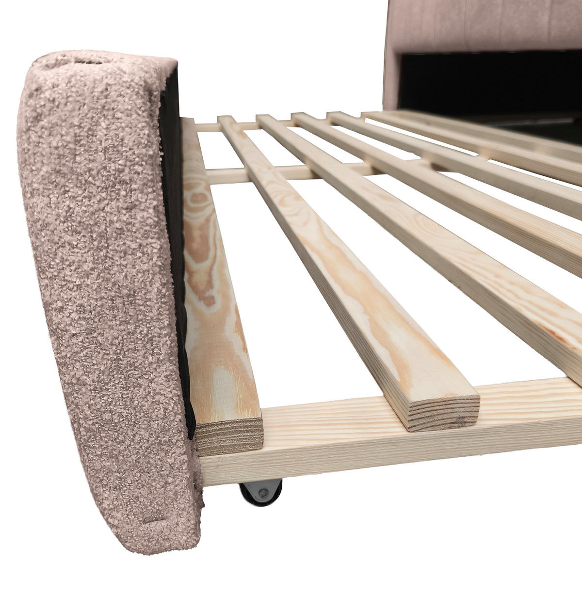 POLSTER-KINDERBETT LUKA 90x200 cm, links, mit Ausziehbett – Rosa - Rosa, Textil - KS Home Concept