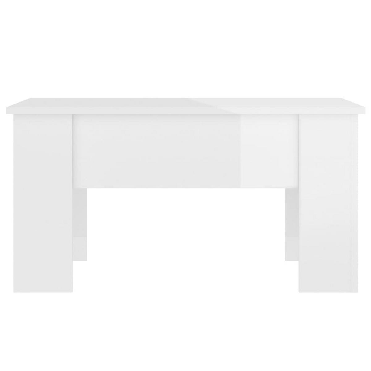 COUCHTISCH Hochglanz-Weiß 79x49x41 cm Holzwerkstoff - Weiß, Holzwerkstoff (79/49/41cm) - furnicato