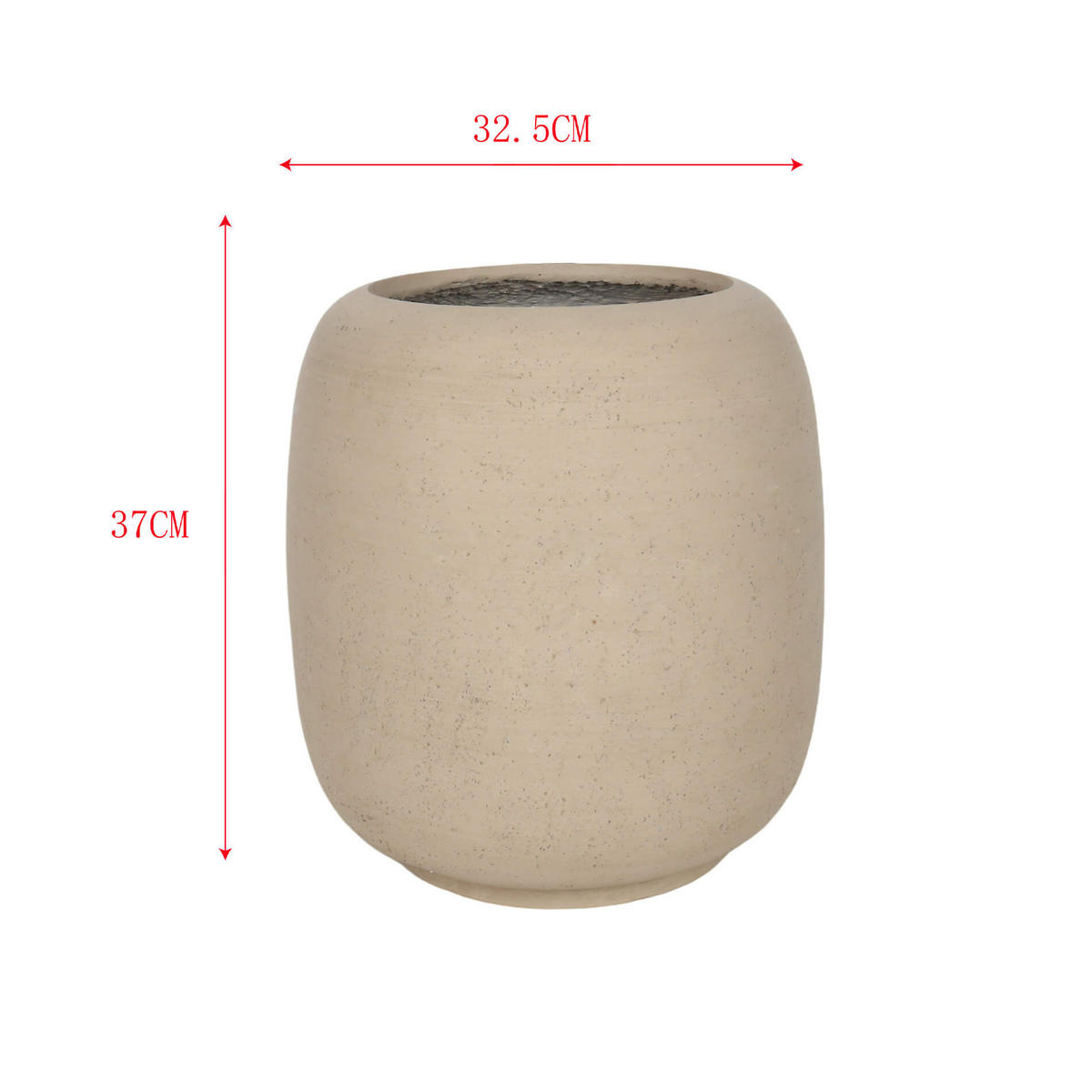 PFLANZENTOPF Beige 37/32,5/32,5 - Beige, Stein (37cm) - Mobili Rebecca