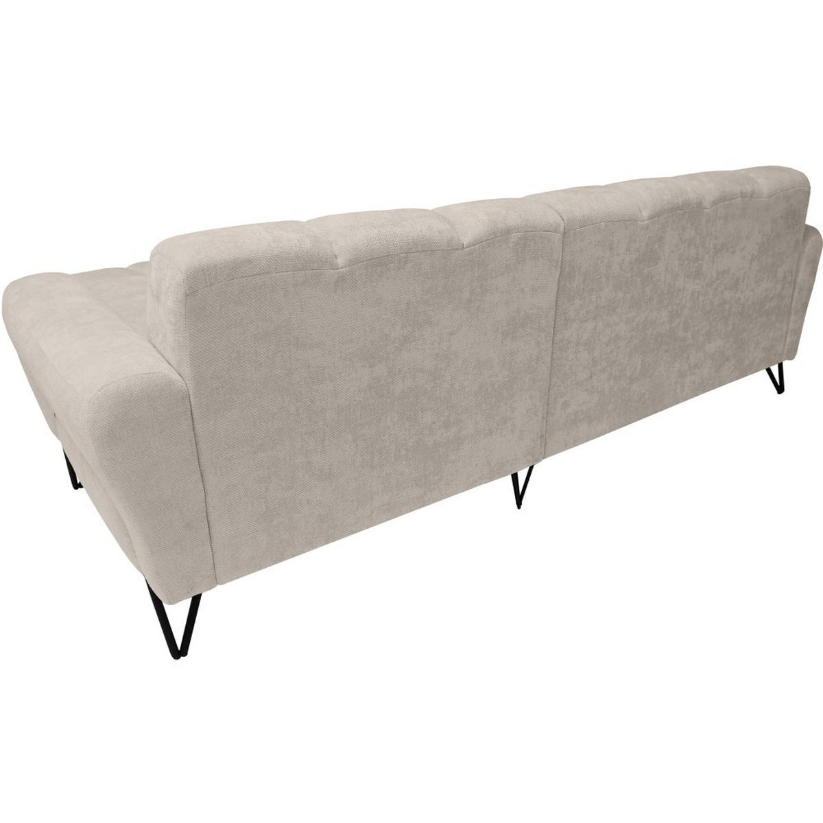 ECKSOFA Volare Mini ohne Schlaffunktion beige rechts, Storm-Stoff - Beige/Schwarz, Textil/Metall (256/165cm) - Beautysofa