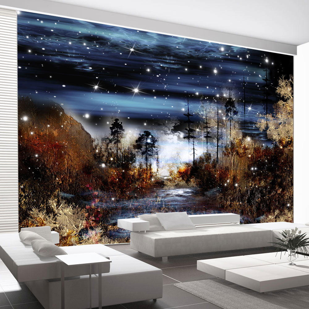 SELBSTKLEBENDE FOTOTAPETE 196/140 cm - Blau/Braun, Kunststoff/Textil (196/1cm) - KUNSTLOFT