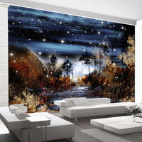 SELBSTKLEBENDE FOTOTAPETE 245/175 cm - Blau/Braun, Kunststoff/Textil (245/1cm) - KUNSTLOFT