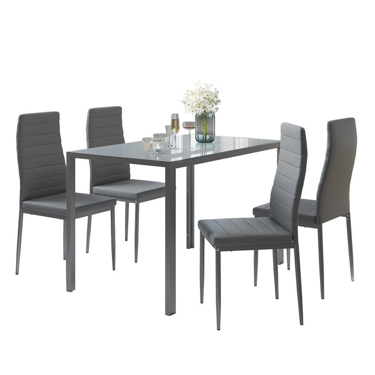 JÍDELNÍ STŮL SESTAVA Grand Šedá - šedá, kov (120/70/75cm) - Vicco