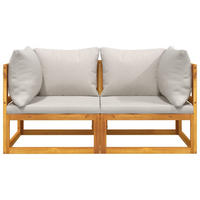 GARTENSOFA SYLOU 141/65/70.5 cm （2-SITZER） - Grau, Holz (141/65/70.5cm) - ZMH