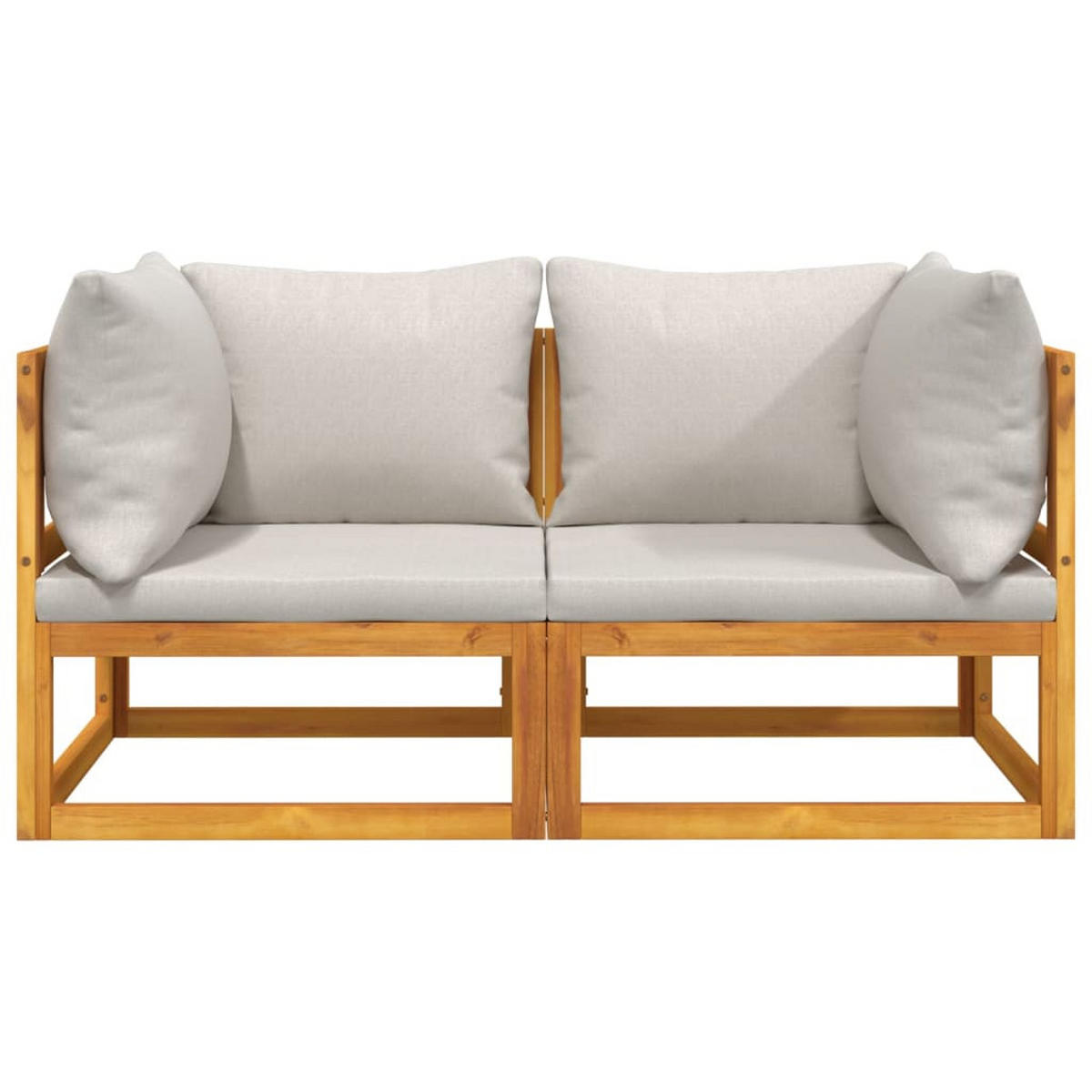 GARTENSOFA SYLOU 141/65/70.5 cm （2-SITZER） - Grau, Holz (141/65/70.5cm) - ZMH