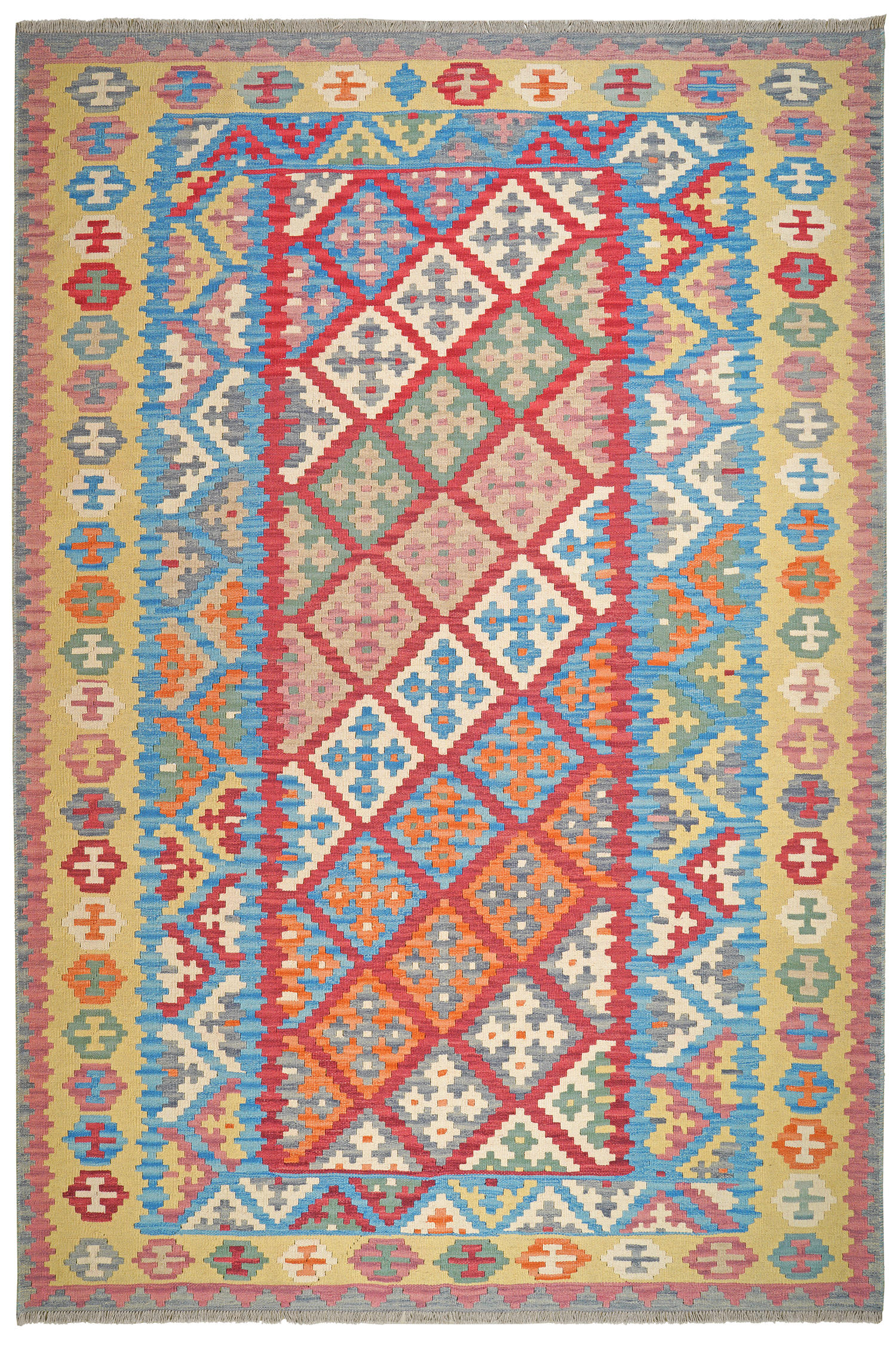 HANDWEBTEPPICH Kelim Gashgai Rot 289/197 cm Schurwolle - Rot, Textil (197/289cm) - Looma