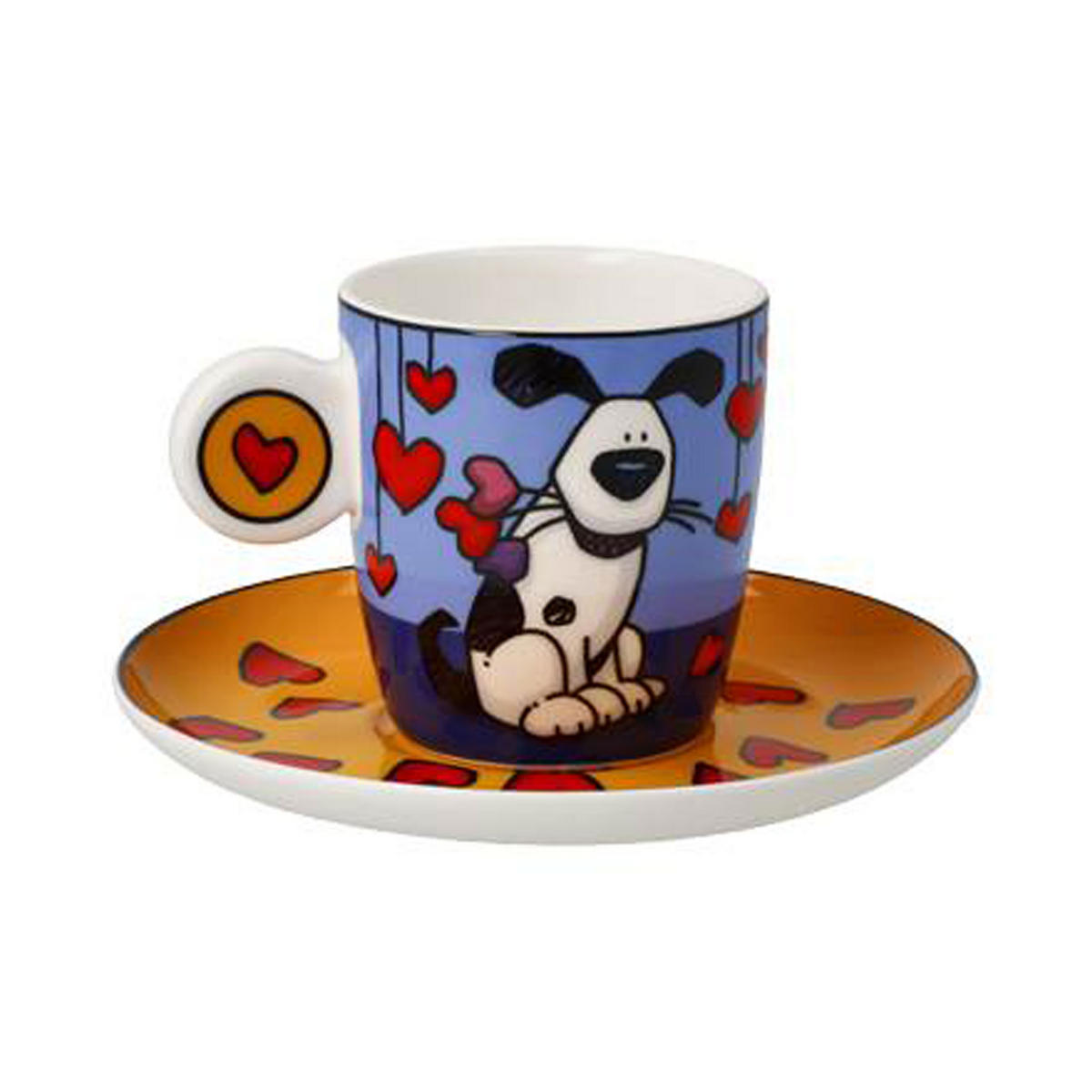 ESPRESSOTASSE Ed Heck -Love Dog, Fine Bone China - Multicolor, Keramik (0.1L) - Goebel