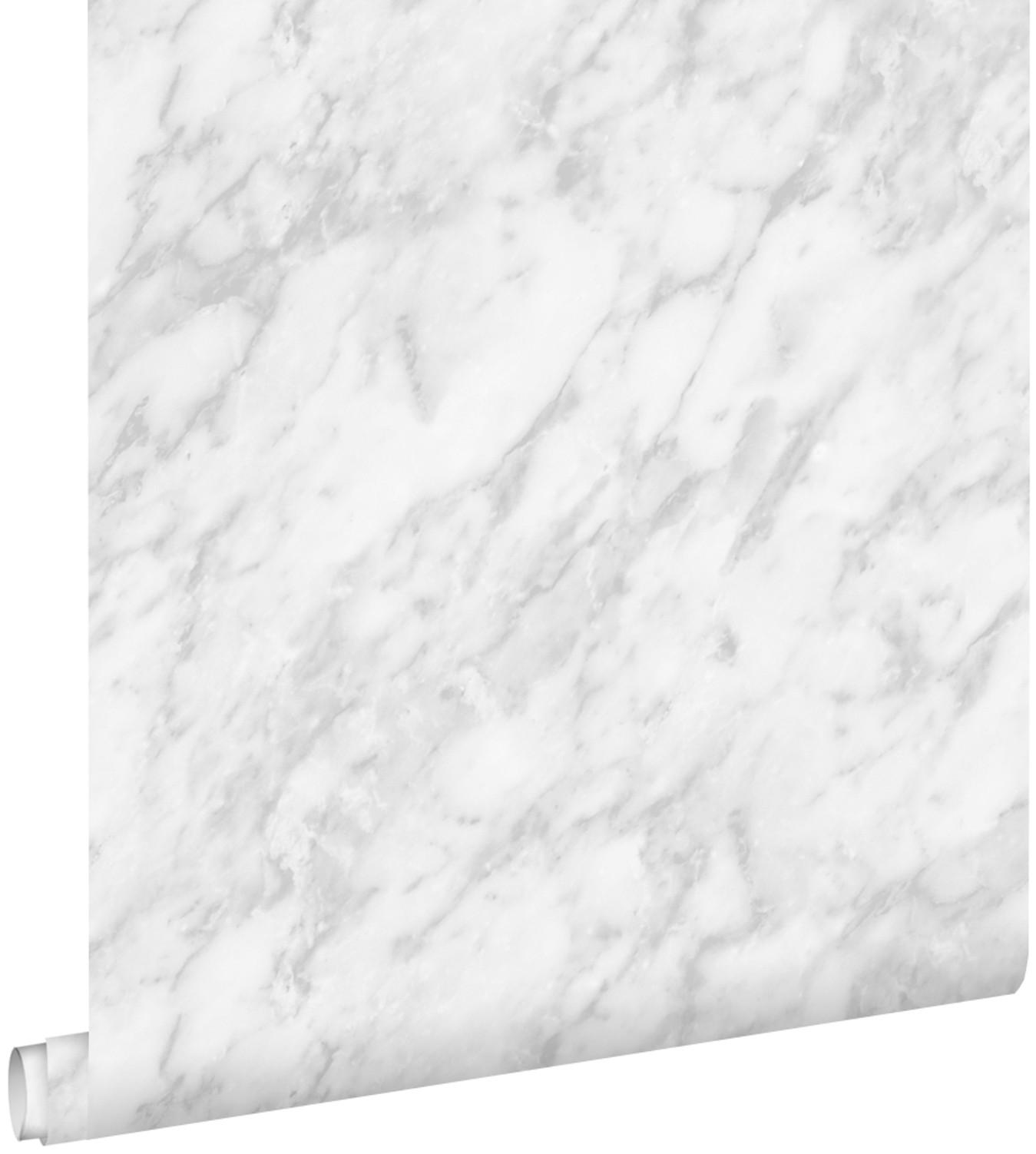 TAPETE Marmor-Optik 53 cm x 10.05 m - Weiß, Papier (53/1000cm) - ESTAhome