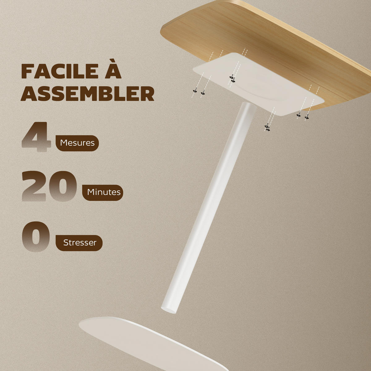 ESSTISCH Naturfarben 60/60/75 cm - Naturfarben, Metall (60/60/75cm) - PANGIVO