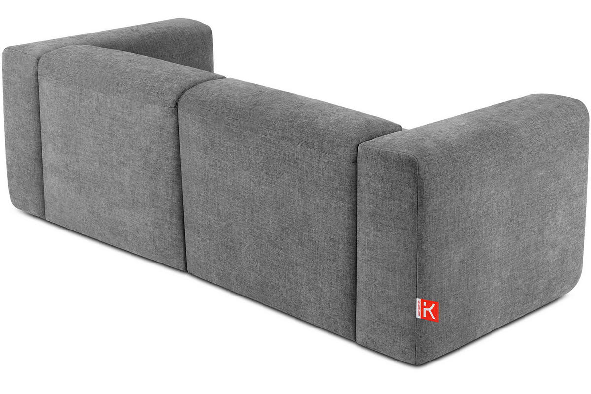 2-SITZER-MODULSOFA BUFFO mit extrem weicher und bequemer Sitzfläche, Gewebestoff, hell aschfahl - Hellgrau/Grau, Textil (210/73/96cm) - KONSIMO®