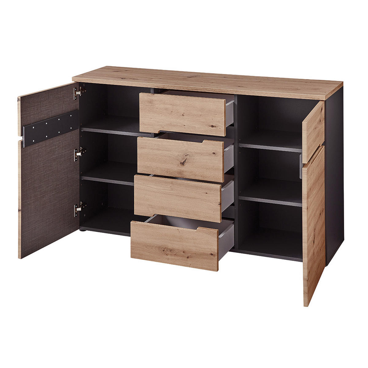 SIDEBOARD Manresa-36 - Braun, Holzwerkstoff (135/82/38cm) - Lomado