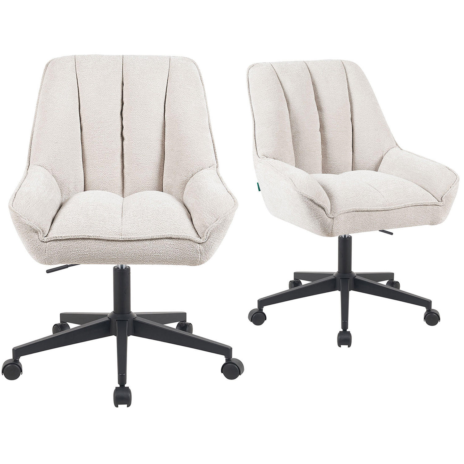 BÜROSTUHL Mika-Jette - Creme/Schwarz, Textil/Metall (60/85/68cm) - DUBI Möbel