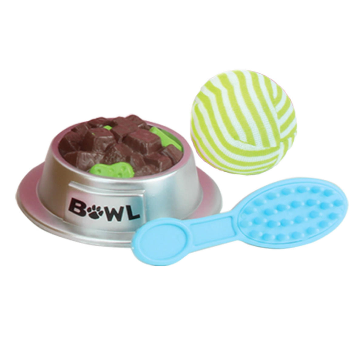 PLÜSCH-HAUSTIERWELPE mit Zubehör, Mehrfarbig, 9cm - Multicolor, Holzwerkstoff (15/9/19cm) - Teamson Kids