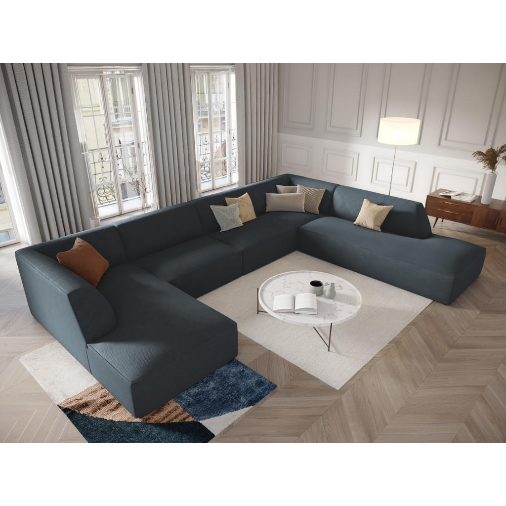 Thumbnail - Micadoni Panoramasofa, Blau, Textil, 7-Sitzer, U-Form, 273x69x366 cm, Hergestellt in Europa, Oeko-Tex®, Wohnzimmer, Sofa...