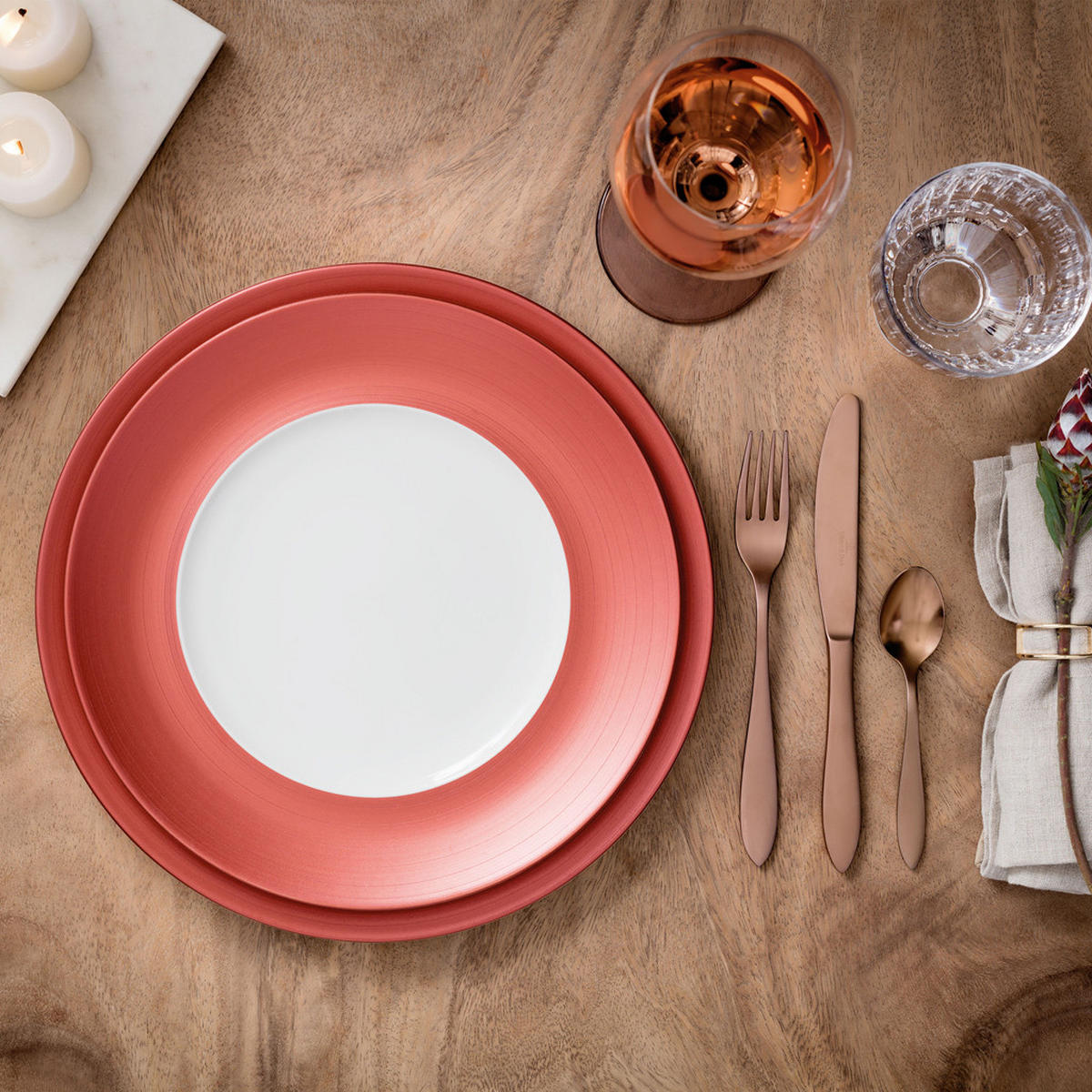 GOURMETTELLER Manufacture Glow kupfer ø 32 cm 6er Set - Kupferfarben, Keramik (32cm) - Villeroy & Boch