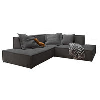 ECKSOFA SAMU Anthrazit Webstoff - Anthrazit/Schwarz, Textil (226/224cm) - KAWOLA