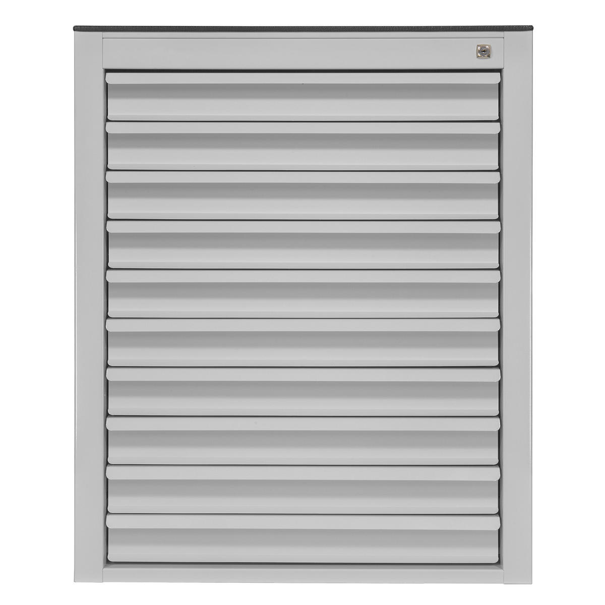 SCHUBLADENSCHRANK Kobra mit 10 Schubladen + Gummiauflage 90x71x55cm Lichtgrau - Grau, Metall (71/90/55cm) - PROREGAL