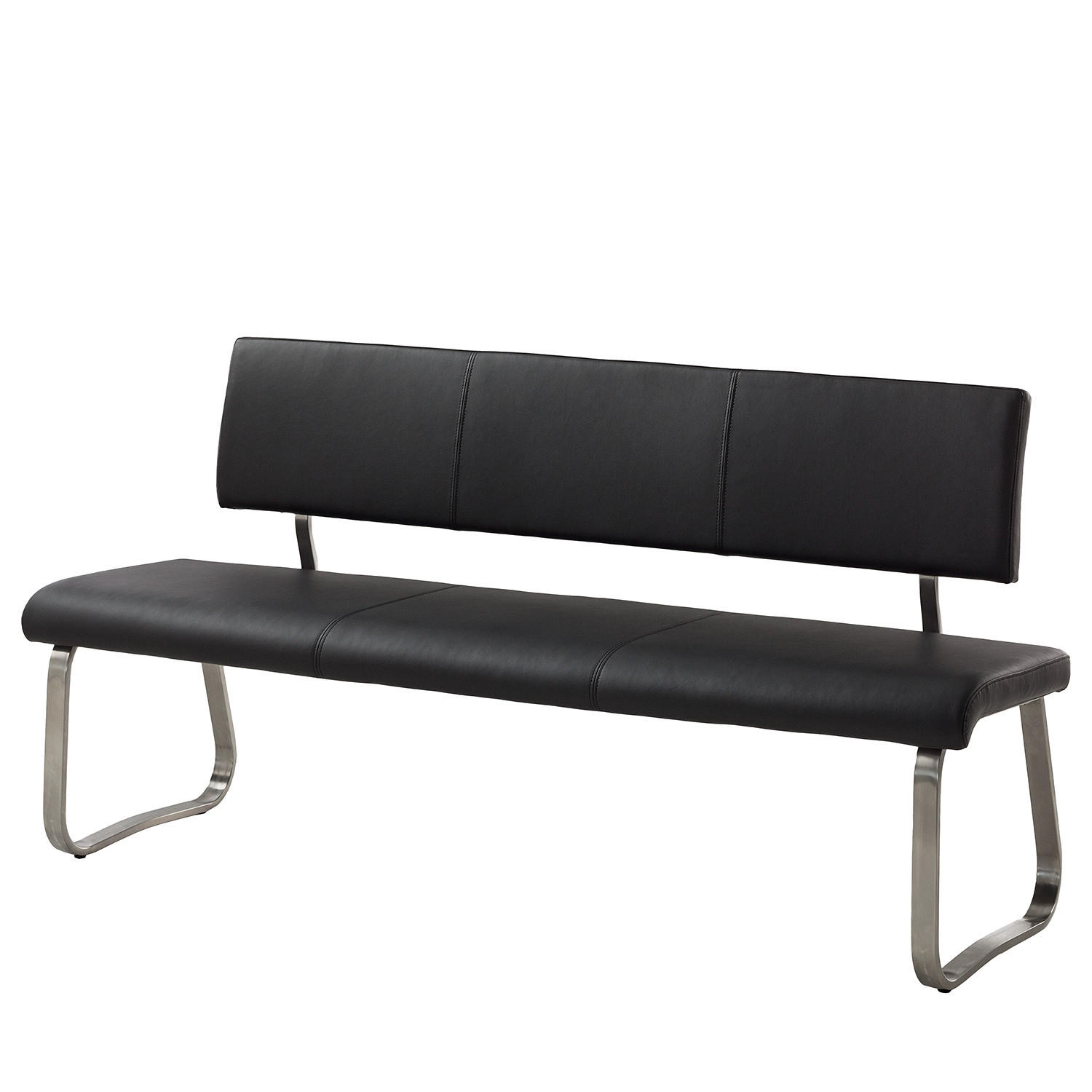 SITZBANK - Metall / Kunstleder - Schwarz, Kunststoff/Metall (175/86/59cm) - home24