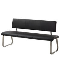 SITZBANK - Metall / Kunstleder - Schwarz, Kunststoff/Metall (175/86/59cm) - home24
