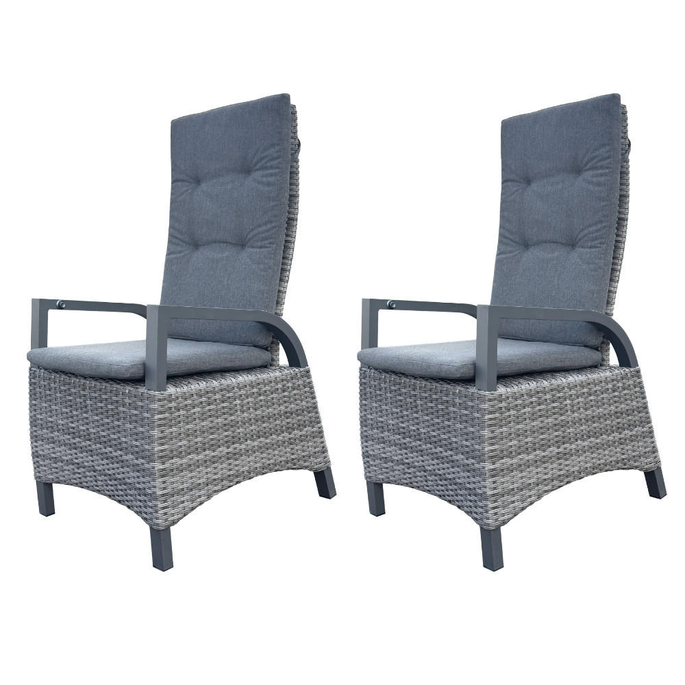 GARTENSTUHL 2er Set Berlin Hochlehner - Grau, Kunststoff (67/112/60cm) - DELUKE