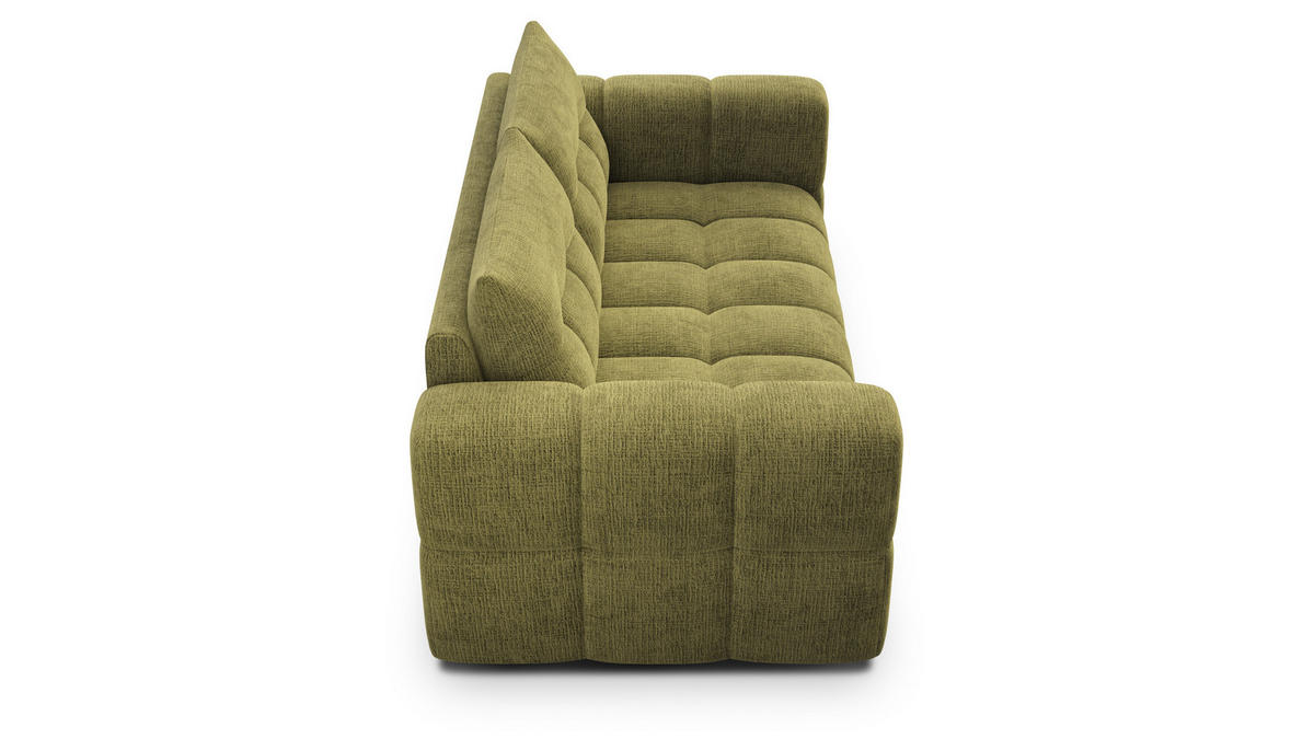 SOFA CLOUDI 2,5-Sitzer, olivgrün - Schwarz/Olivgrün, Holz/Textil (211/89/104cm) - Courtois Laville