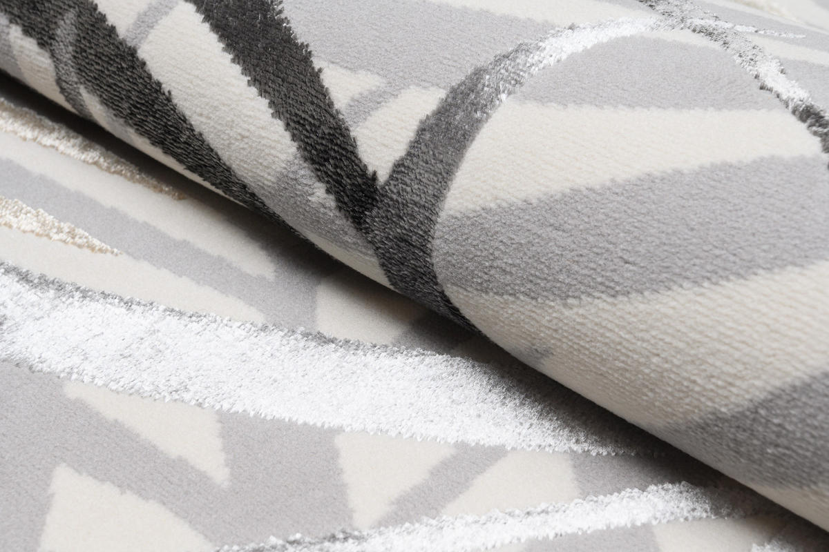 TEPPICH GOLDEN Creme Schwarz 160/230 cm - Creme/Schwarz, Kunststoff (160/230cm) - Tapiso