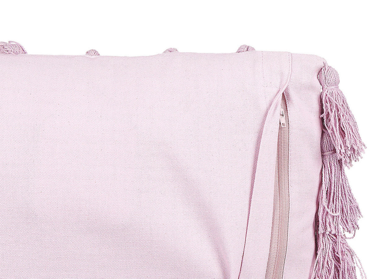 DEKOKISSEN 2er-Set Rosa 45/45 cm Lynchis - Pink, Naturmaterialen/Textil (45/45cm) - Beliani