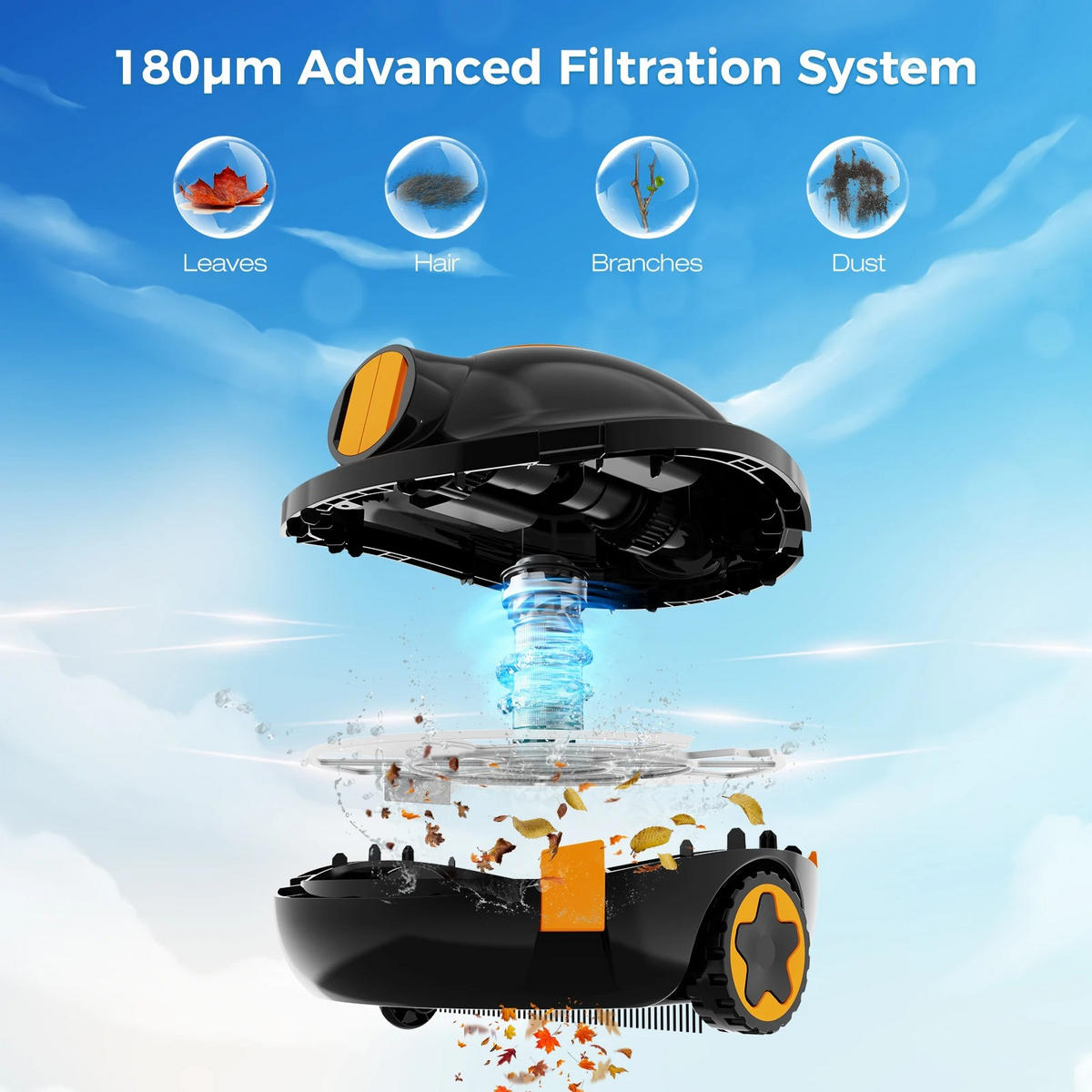 POOLROBOTER EVERCROSS BOT Y10 Lithium-Akku 120m² Weiß - Weiß, Metall (43/40cm) - Beaface