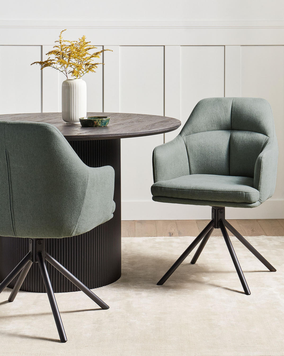 ÉTKEZŐSZÉK 2 darabos Szett Zöld Mira - fekete/zöld, textil (56/84/60cm) - Beliani