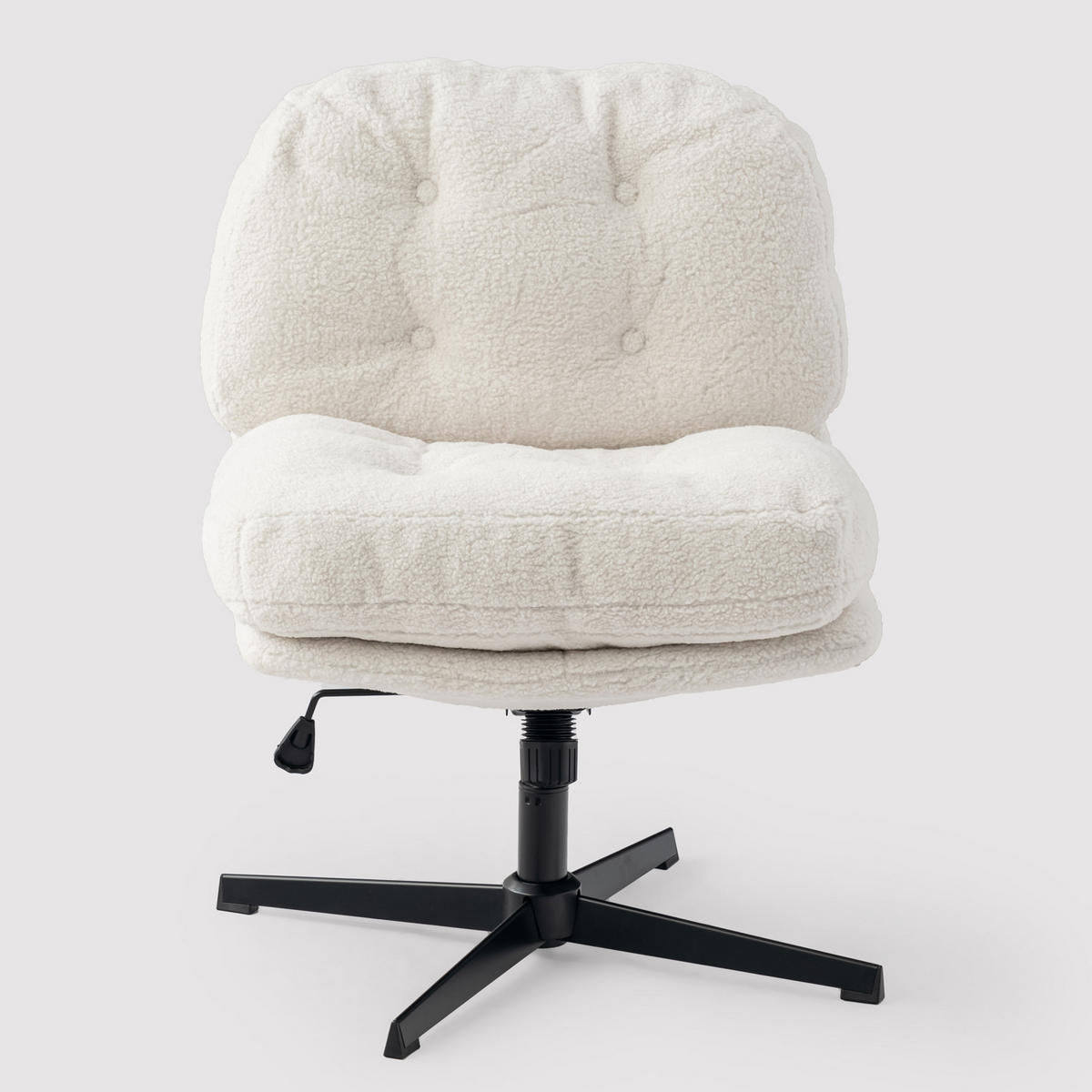 DREHBARER Polsterstuhl in Webstoff, Beige - Weiß, Textil/Metall (65/92/73cm) - Meubles Cosy