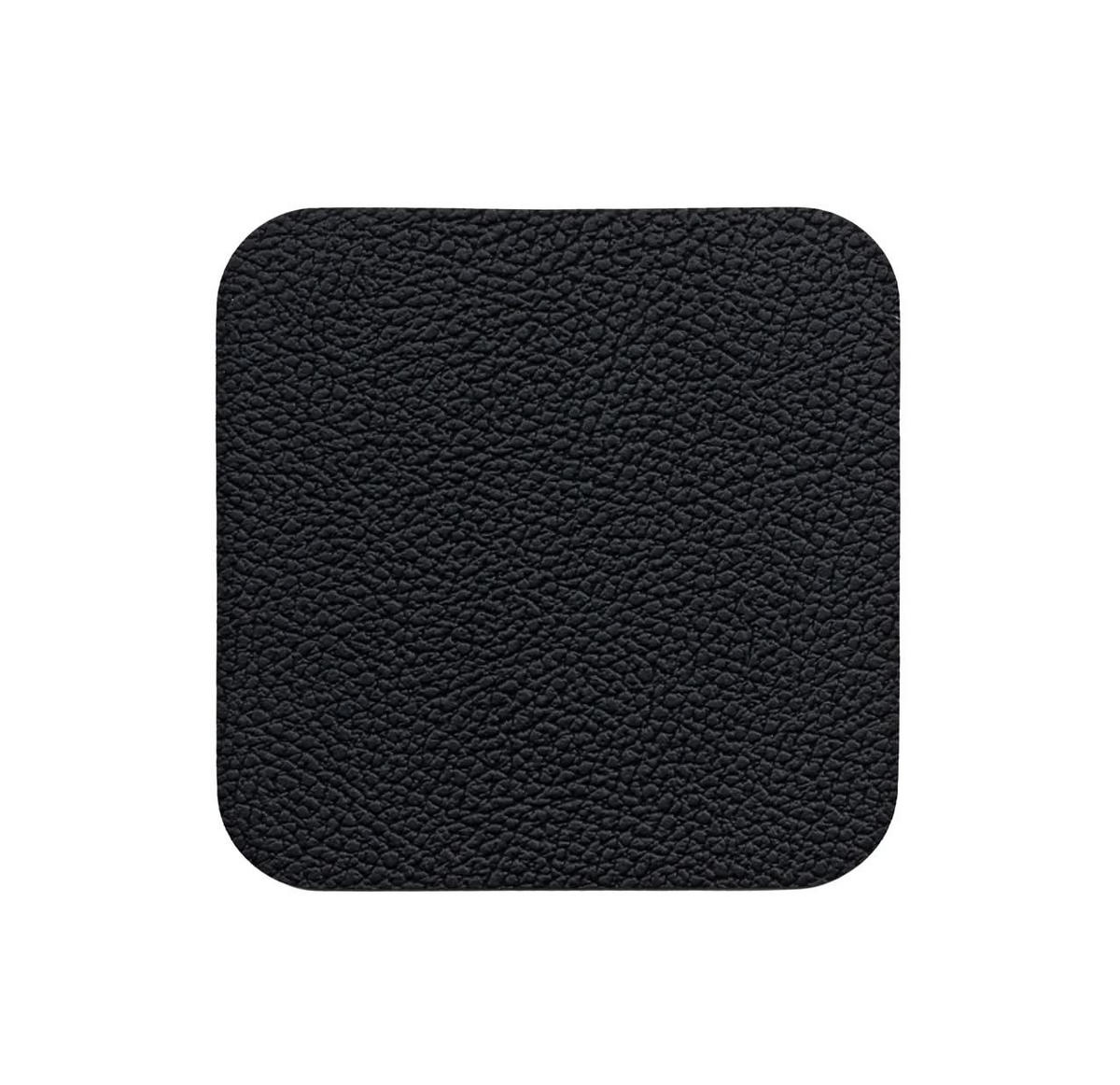 UNTERSETZER - Veganes Leder - Schwarz - 10 x 10 cm - 6 Stück - Schwarz, Kunststoff (10/10cm) - Cookinglife