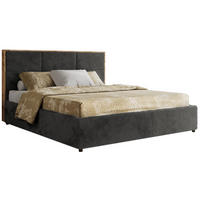 POLSTERBETT LERIO CLASSIC 160/200 - Dunkelgrau Plüsch - Schaum-Matratze - Dunkelgrau, Textil (160/200cm) - MKS