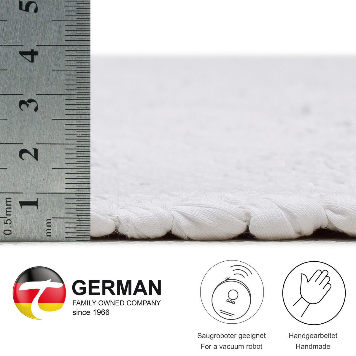 FLECKERLTEPPICH Chindi 70x140 cm - Weiß, Textil (70/140cm) - Rug and Roll