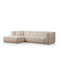 ECKSOFA modernes Design - Beige/Schwarz, Holz/Kunststoff (300/150cm) - myHomelando