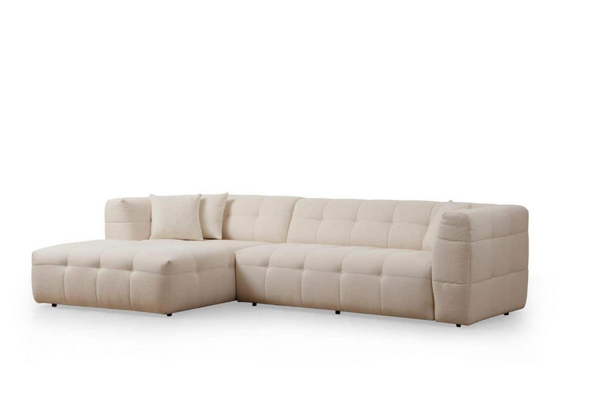 ECKSOFA modernes Design - Beige/Schwarz, Holz/Kunststoff (300/150cm) - myHomelando