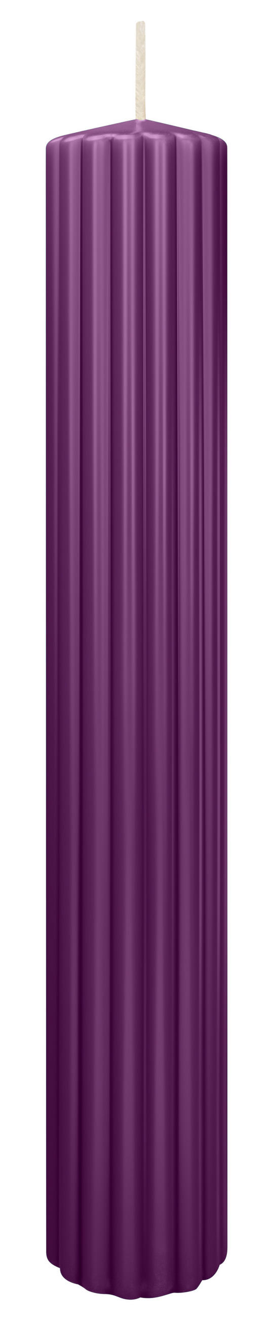 RILLEN KERZEN Brombeer 300 x Ø 45 mm, 4 Stück - Brombeere, Paraffin (8/15/15cm) - Wiedemann Kerzen
