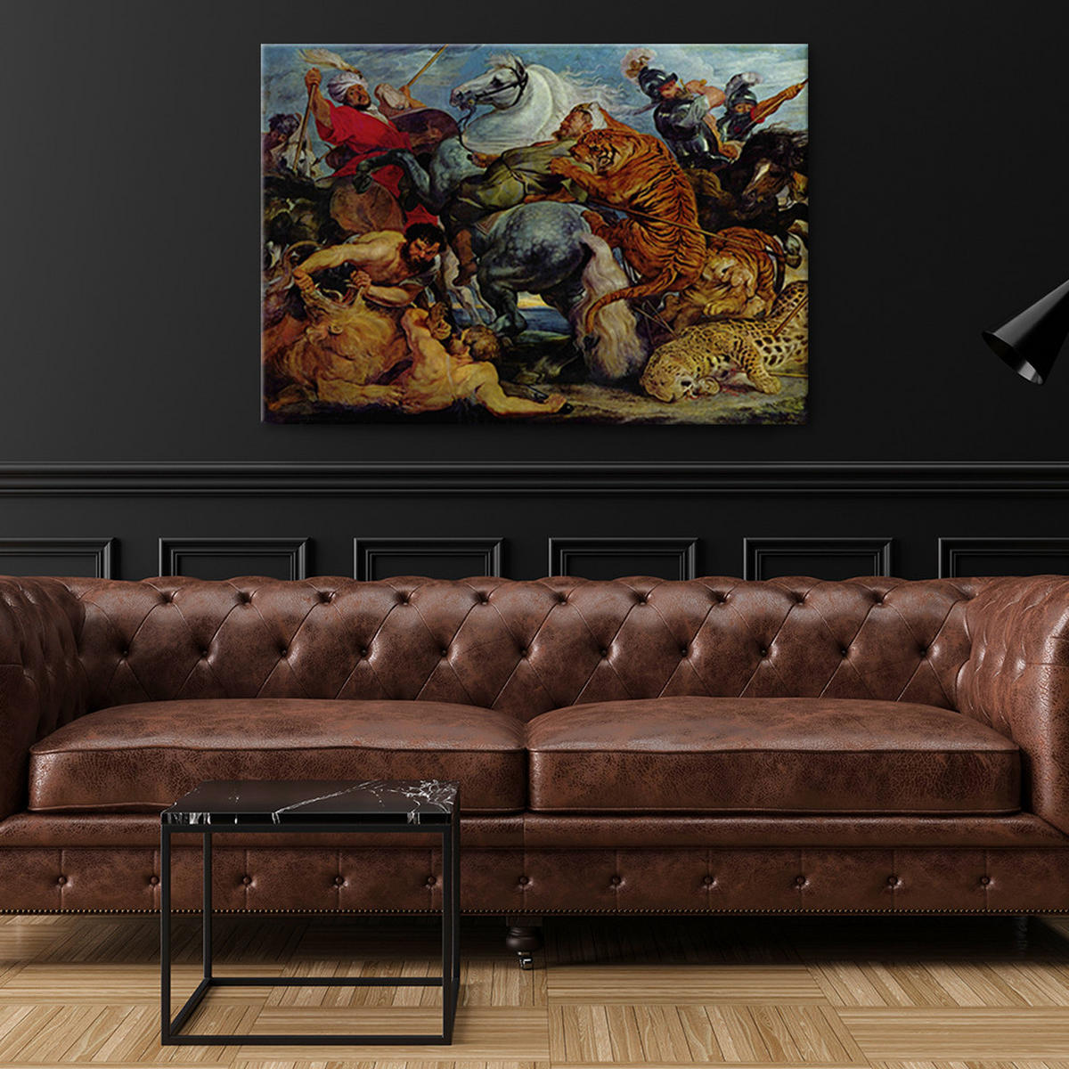 WANDBILD die jagd auf den tiger p. p. rubens - Multicolor, Textil (60/40cm) - Feeby