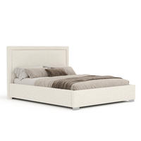 POLSTERBETT Ordina Creme 160/200 cm im Plüsch-Stoff - Silberfarben/Creme, Holz/Holzwerkstoff (160/200cm) - Maison de Reve