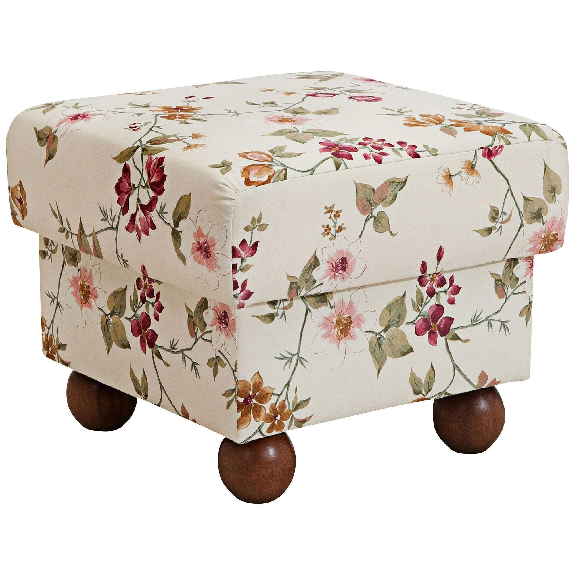 HOCKER Kasha Bezug Flachgewebe Buche nussbaum dunkel / weiß - Wengefarben/Naturfarben, Kunststoff (54/48/54cm) - 58aufmkessel
