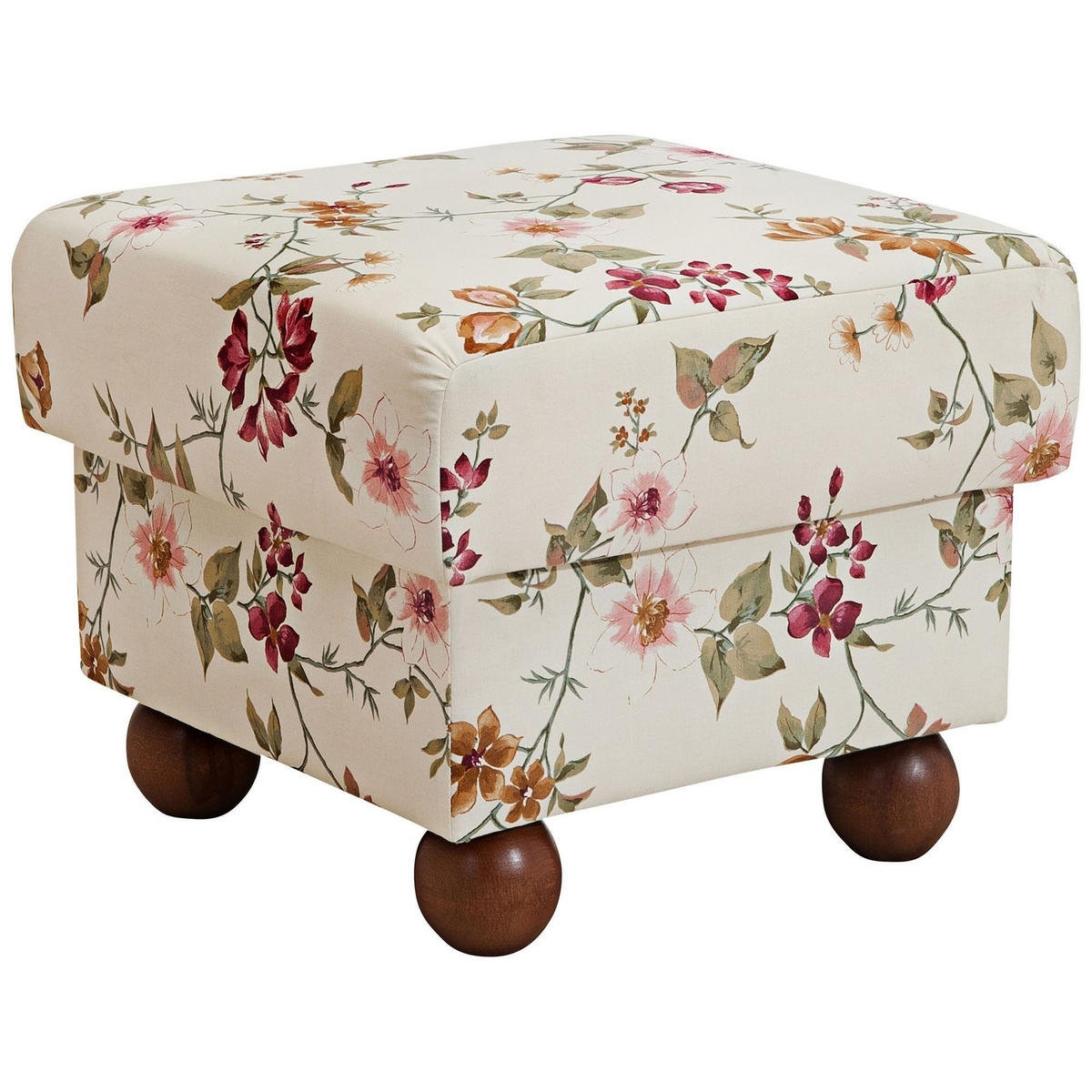 HOCKER Kasha Bezug Flachgewebe Buche nussbaum dunkel / weiß - Wengefarben/Naturfarben, Kunststoff (54/48/54cm) - 58aufmkessel