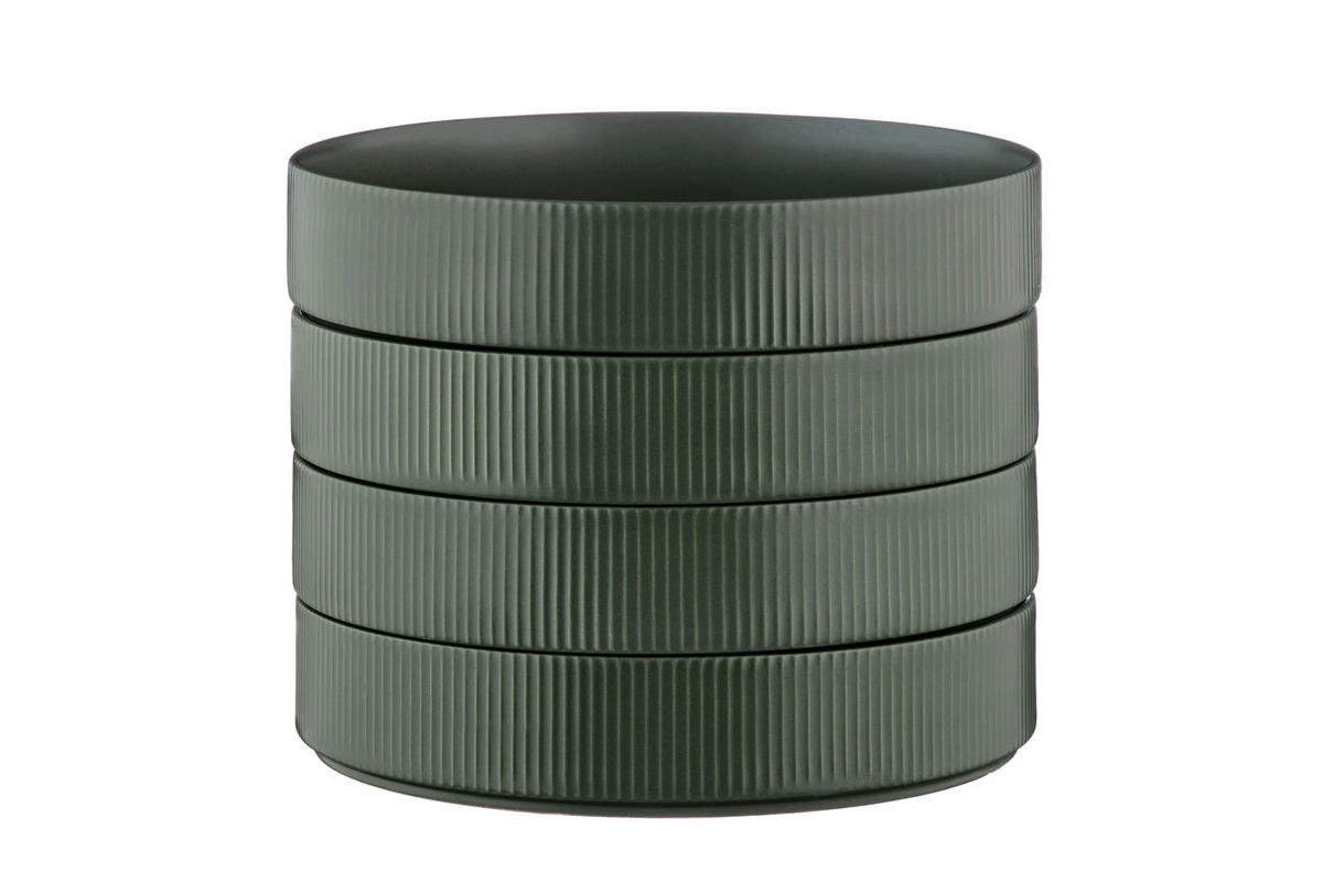 SUPPENTELLER Scandi Ø21,5cm - 4er-Set - Olive - Grün, Keramik (21.5cm) - Björn