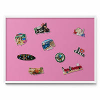 MAGNETTAFEL 70x50 cm Weißer Rahmen Pink - Magenta, Metall (70/50/0.4cm) - TULUP
