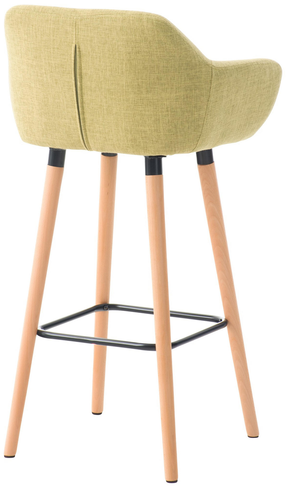 BARHOCKER 2er Set Stoff hellgrün - Eukalyptusholzfarben/Hellgrün, Holz/Textil (55/99/46cm) - CLP