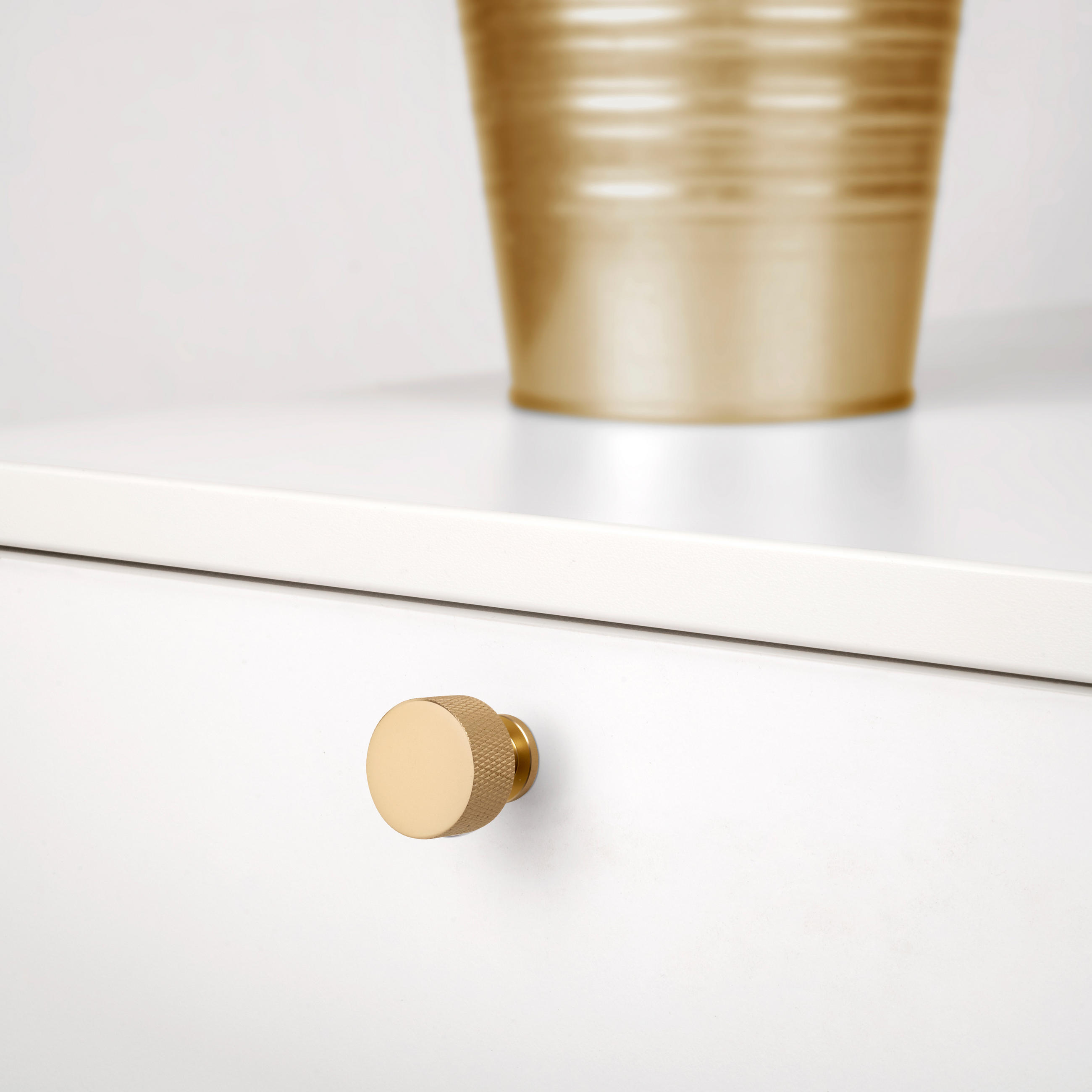 Thumbnail - Emuca Möbelknöpfe, Messing, Metall, 3x3x3 cm, Schlafzimmer, Kleiderschränke, Schrankzubehör