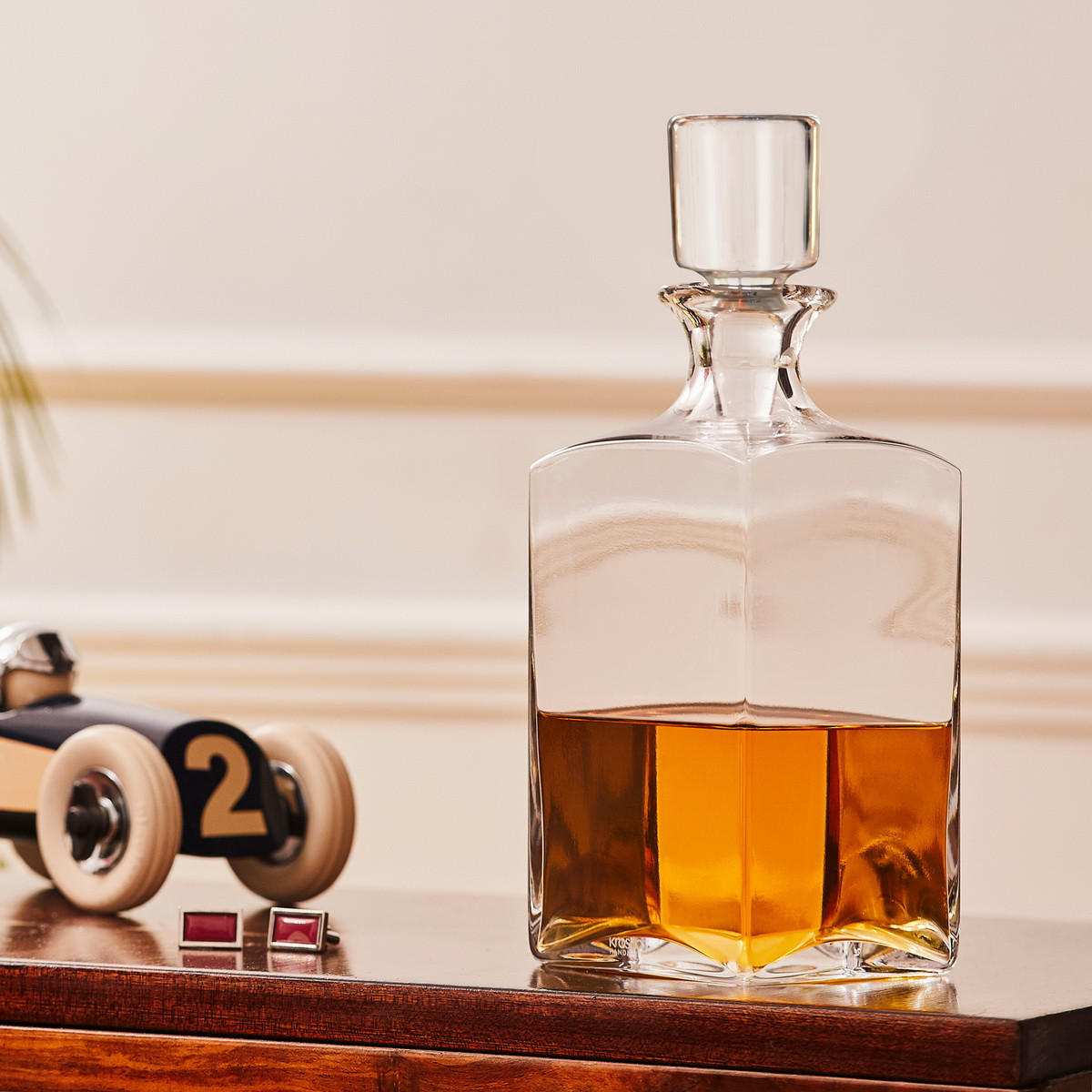 WHISKYKARAFFE MIT STOPPER Caro, 750 ml, Handgemacht - Transparent, Glas (0.75L) - Krosno Glass